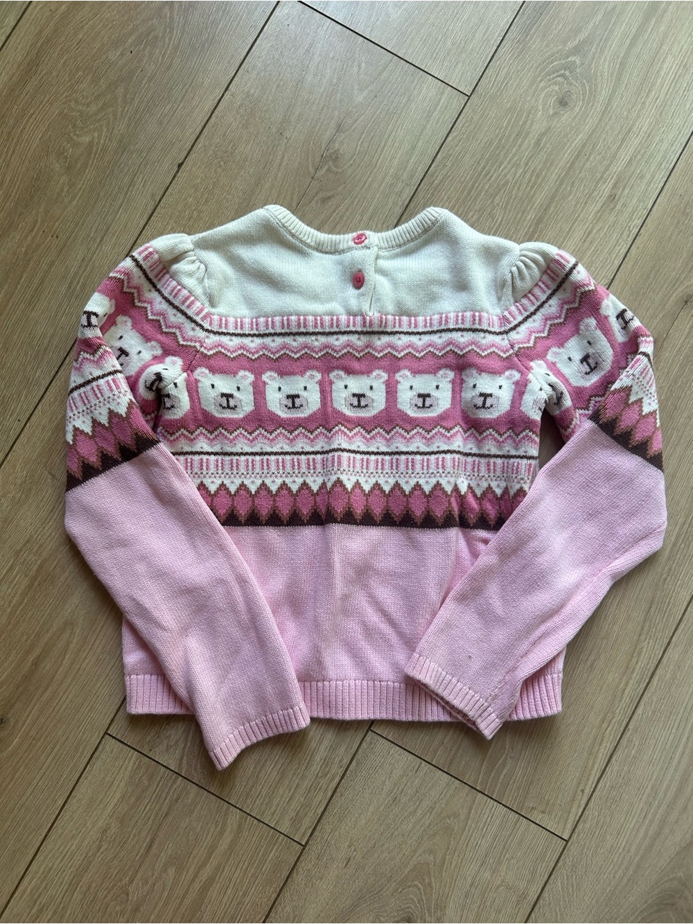 Gymboree Cream and Pink Fair Isle Knit Top - Picture 3 of 3